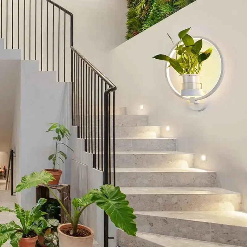 Lampada da parete LED per piante con vaso in vetro | Luce di sfondo calda | Accento decorativo per parete | GlowPlant