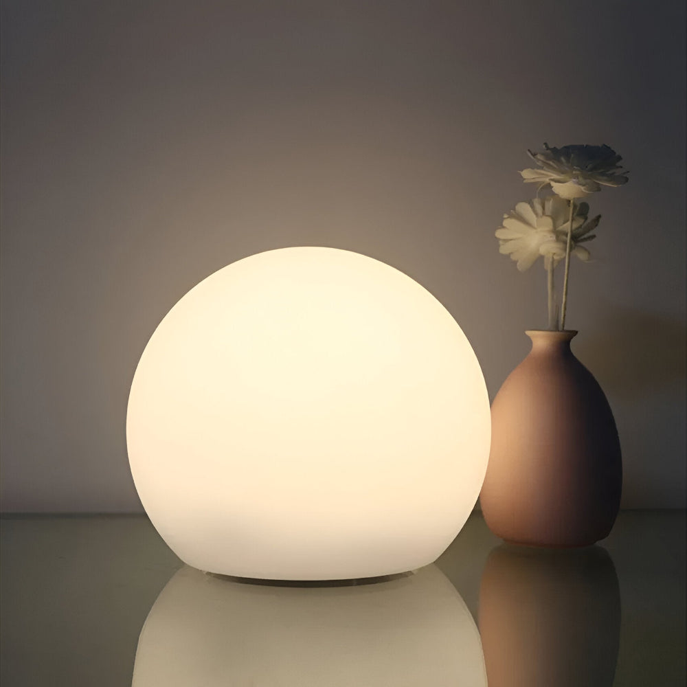 Thessara - Lampada da Tavolo LED con Cambio Colore Dinamico a Forma di Sfera