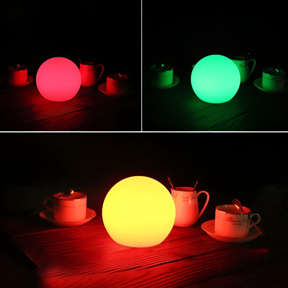 Thessara - Lampada da Tavolo LED con Cambio Colore Dinamico a Forma di Sfera