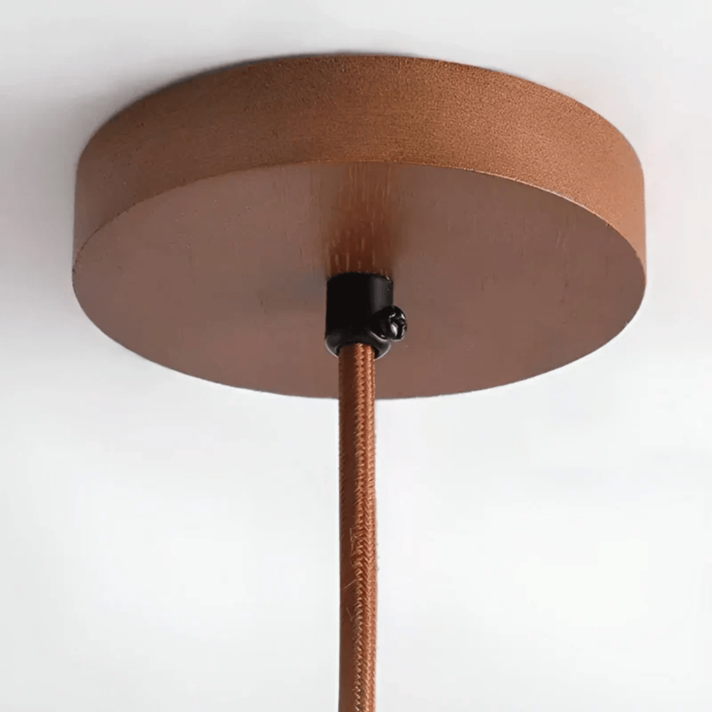 TRANQUILHALO – Lampada da soffitto retro in legno e pietra per un'atmosfera tranquilla