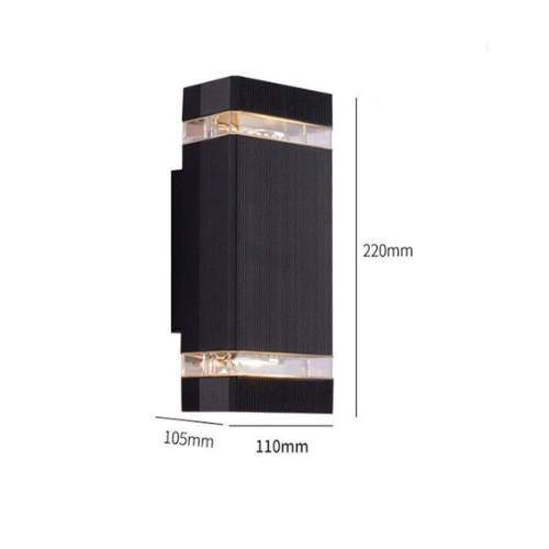 Lampada da Parete Esterna Moderna con Luce Su e Giù e Design Resistente alle Intemperie