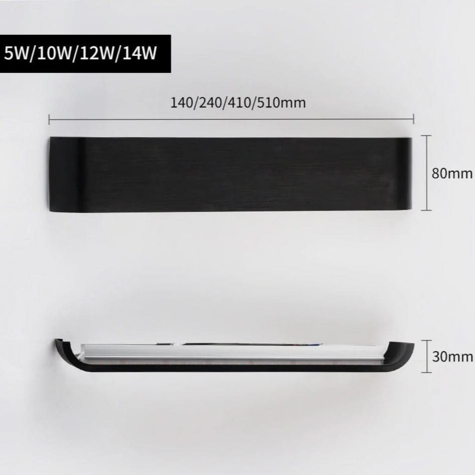 Lampada da Parete LED Contemporanea – Luce in Alluminio Nero Elegante