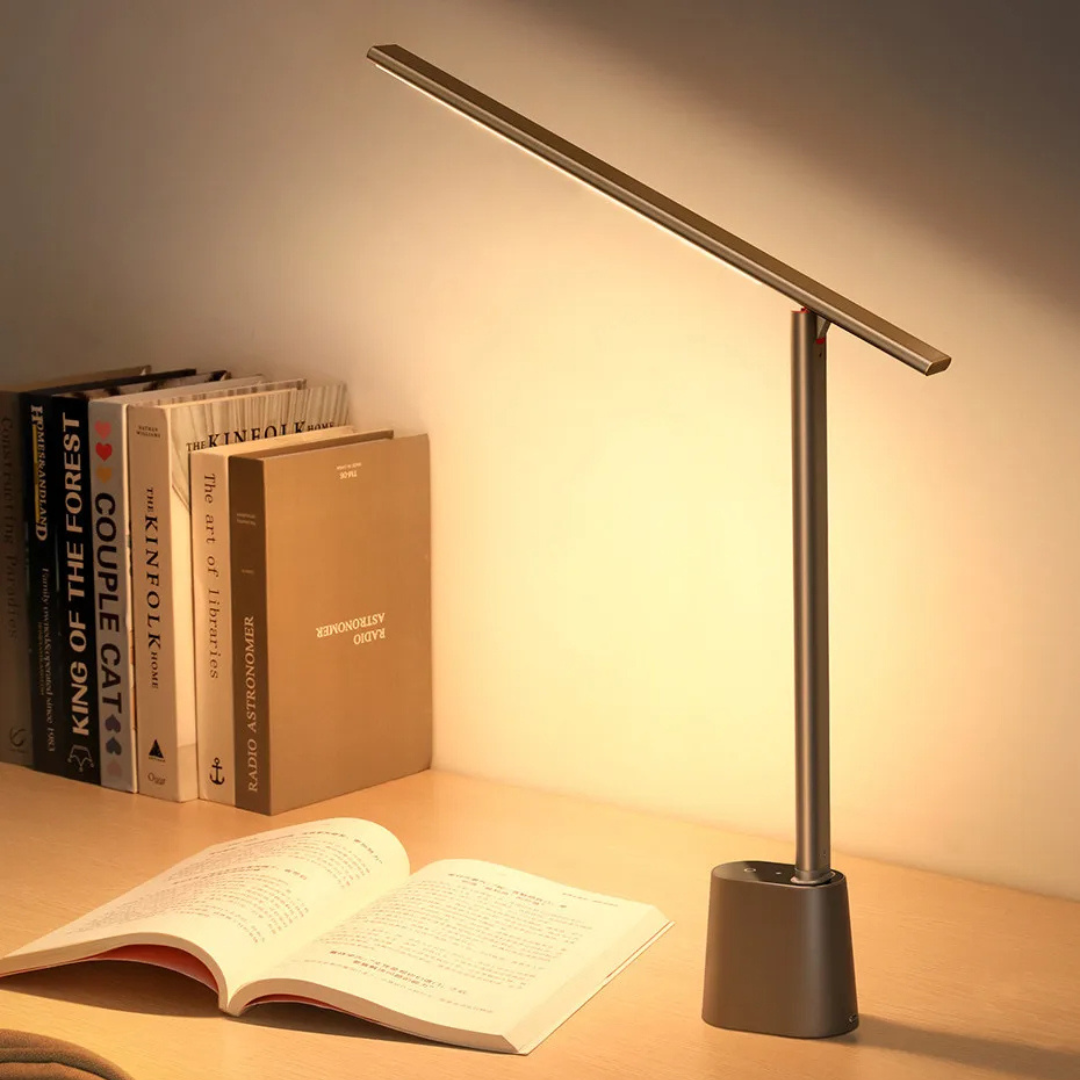 Lampada da scrivania LED intelligente con design pieghevole e dimmerabile