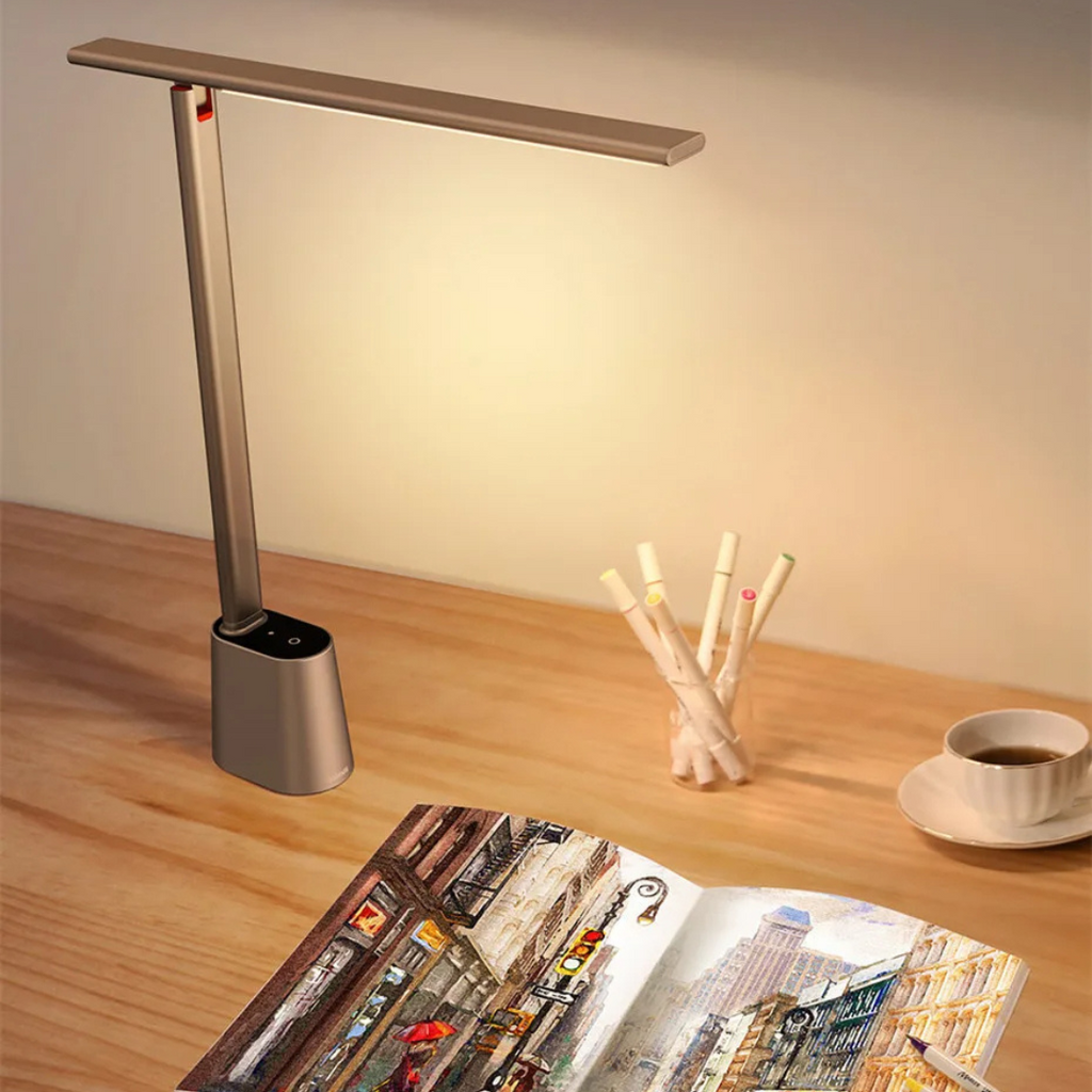 Lampada da scrivania LED intelligente con design pieghevole e dimmerabile