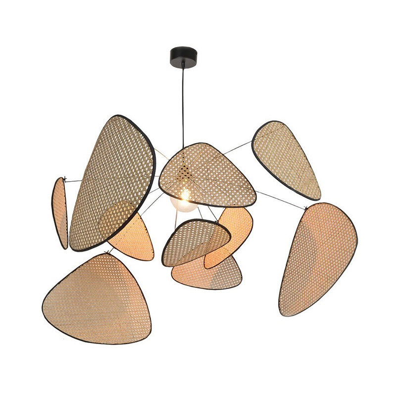 Lampada Pendente in Rattan per Soggiorno e Sala da Pranzo – Finitura Naturale, Lunghezza Regolabile, Luce Calda LED 3000K