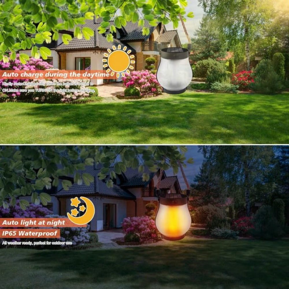 Decorazioni da tavolo Luce solare Lanterna impermeabile Lampada da giardino tremolante