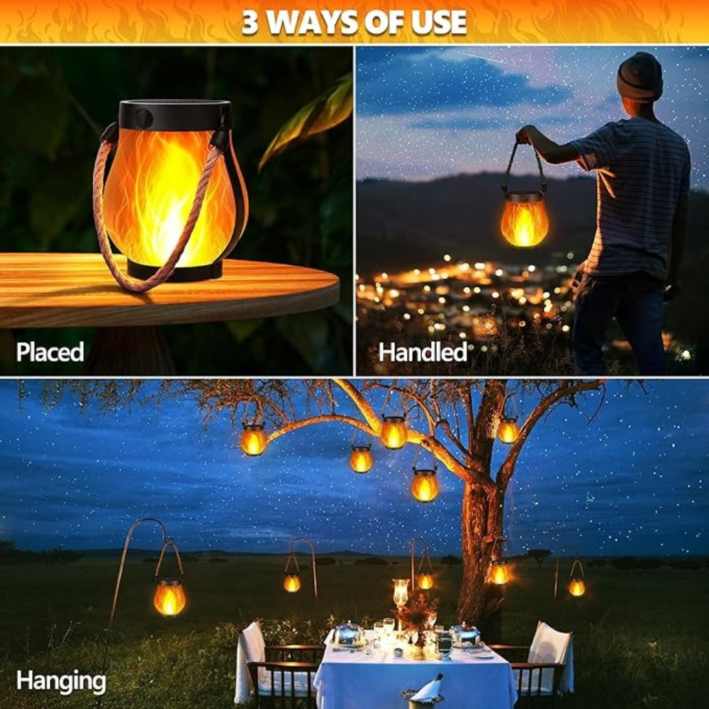 Decorazioni da tavolo Luce solare Lanterna impermeabile Lampada da giardino tremolante