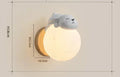 Lampada a forma di luna per la cameretta - Lampada da parete in legno con figura di orso