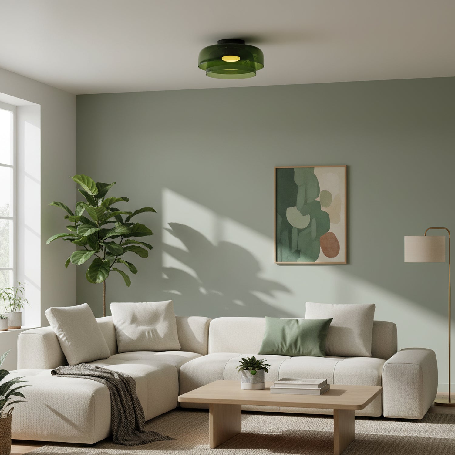 Vessaya | Lampada a soffitto in vetro stratificato moderno per camere da letto e soggiorni