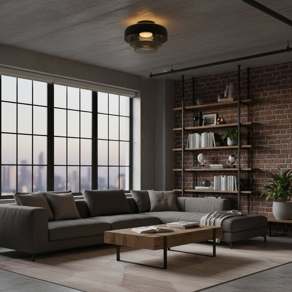 Vessaya | Lampada a soffitto in vetro stratificato moderno per camere da letto e soggiorni