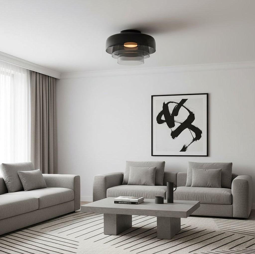 Vessaya | Lampada a soffitto in vetro stratificato moderno per camere da letto e soggiorni