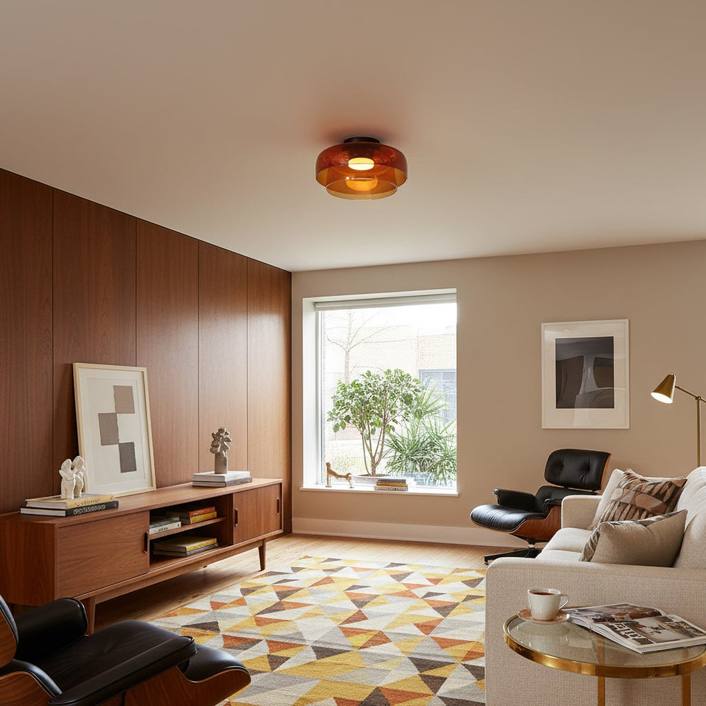 Vessaya | Lampada a soffitto in vetro stratificato moderno per camere da letto e soggiorni