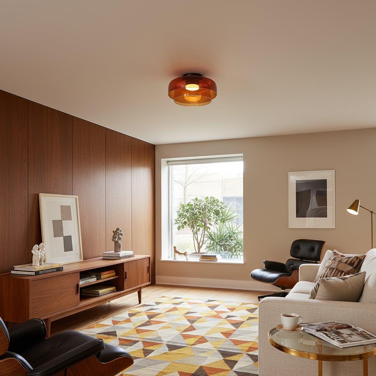 Vessaya | Lampada a soffitto in vetro stratificato moderno per camere da letto e soggiorni