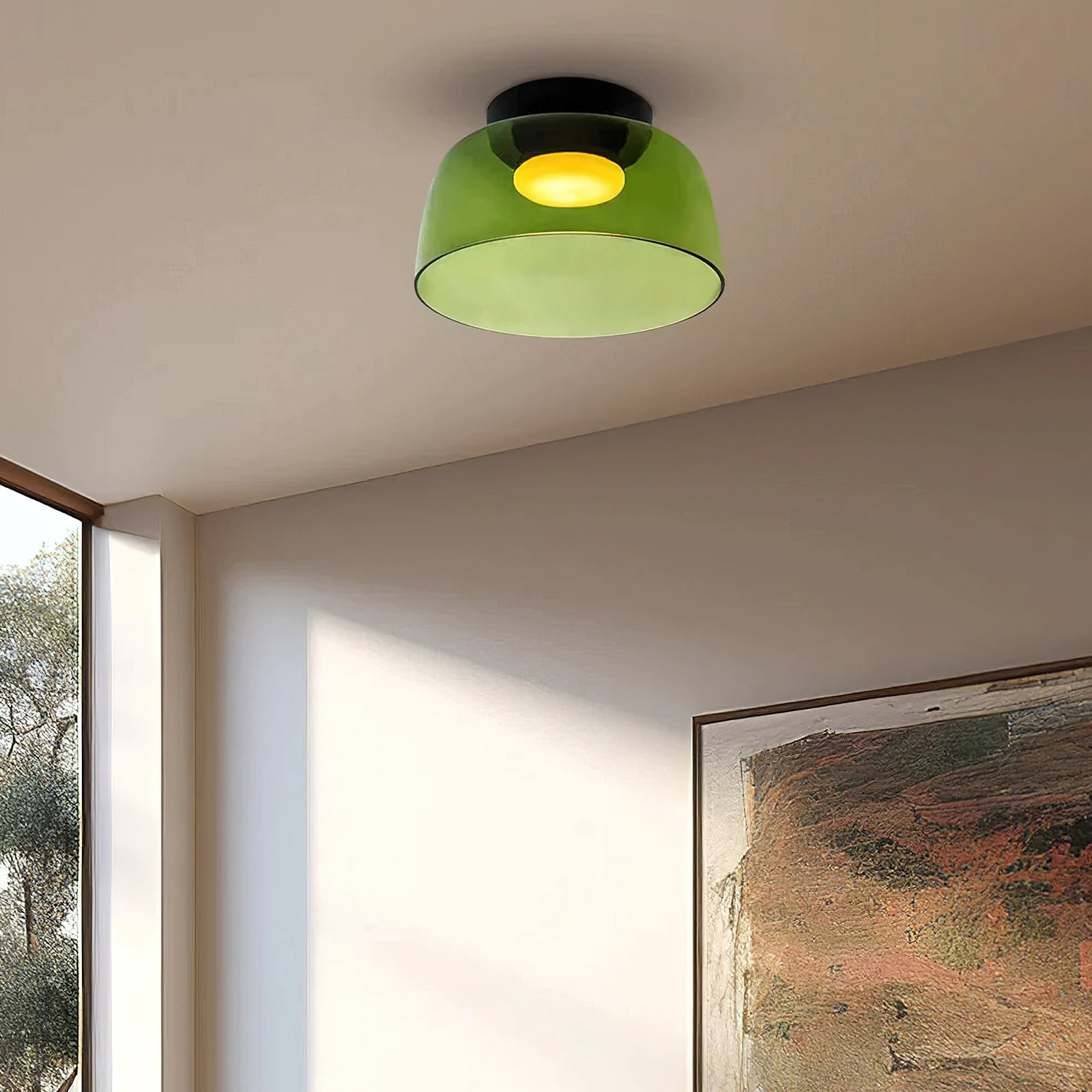 Vessaya | Lampada a soffitto in vetro stratificato moderno per camere da letto e soggiorni