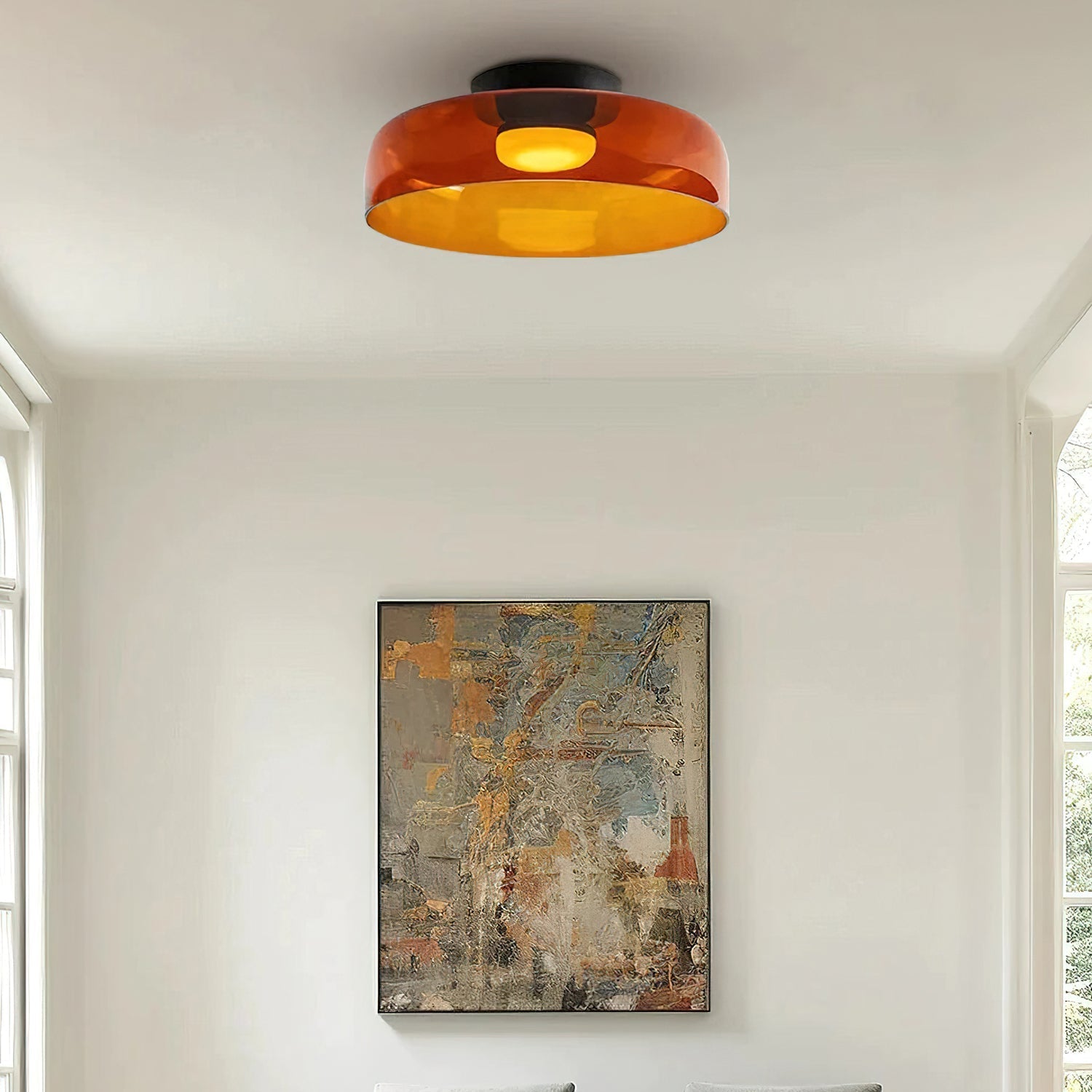 Vessaya | Lampada a soffitto in vetro stratificato moderno per camere da letto e soggiorni