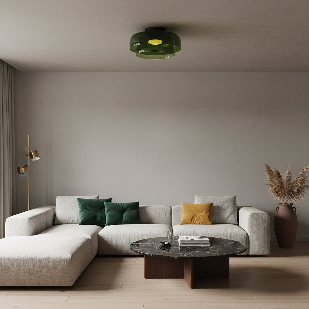 Vessaya | Lampada a soffitto in vetro stratificato moderno per camere da letto e soggiorni