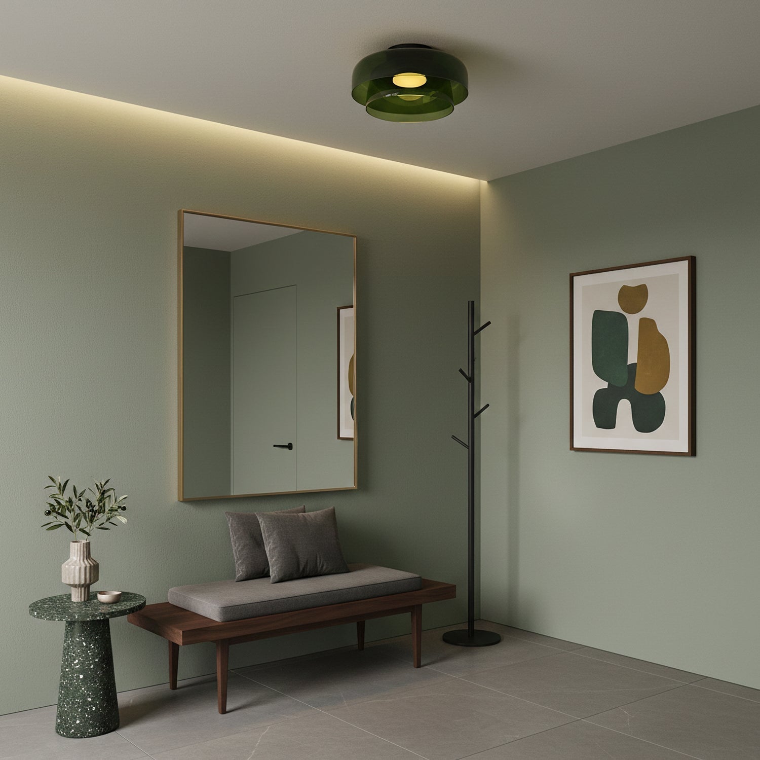 Vessaya | Lampada a soffitto in vetro stratificato moderno per camere da letto e soggiorni