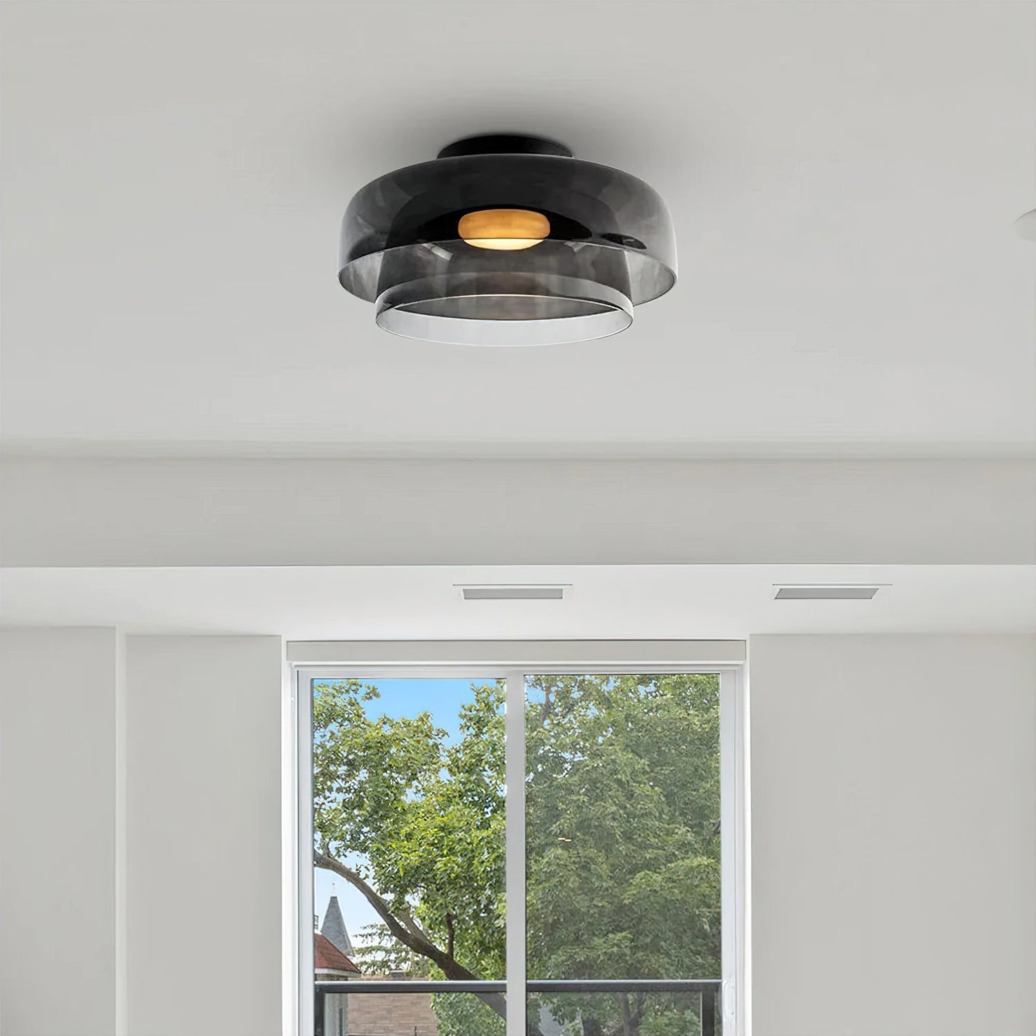 Vessaya | Lampada a soffitto in vetro stratificato moderno per camere da letto e soggiorni