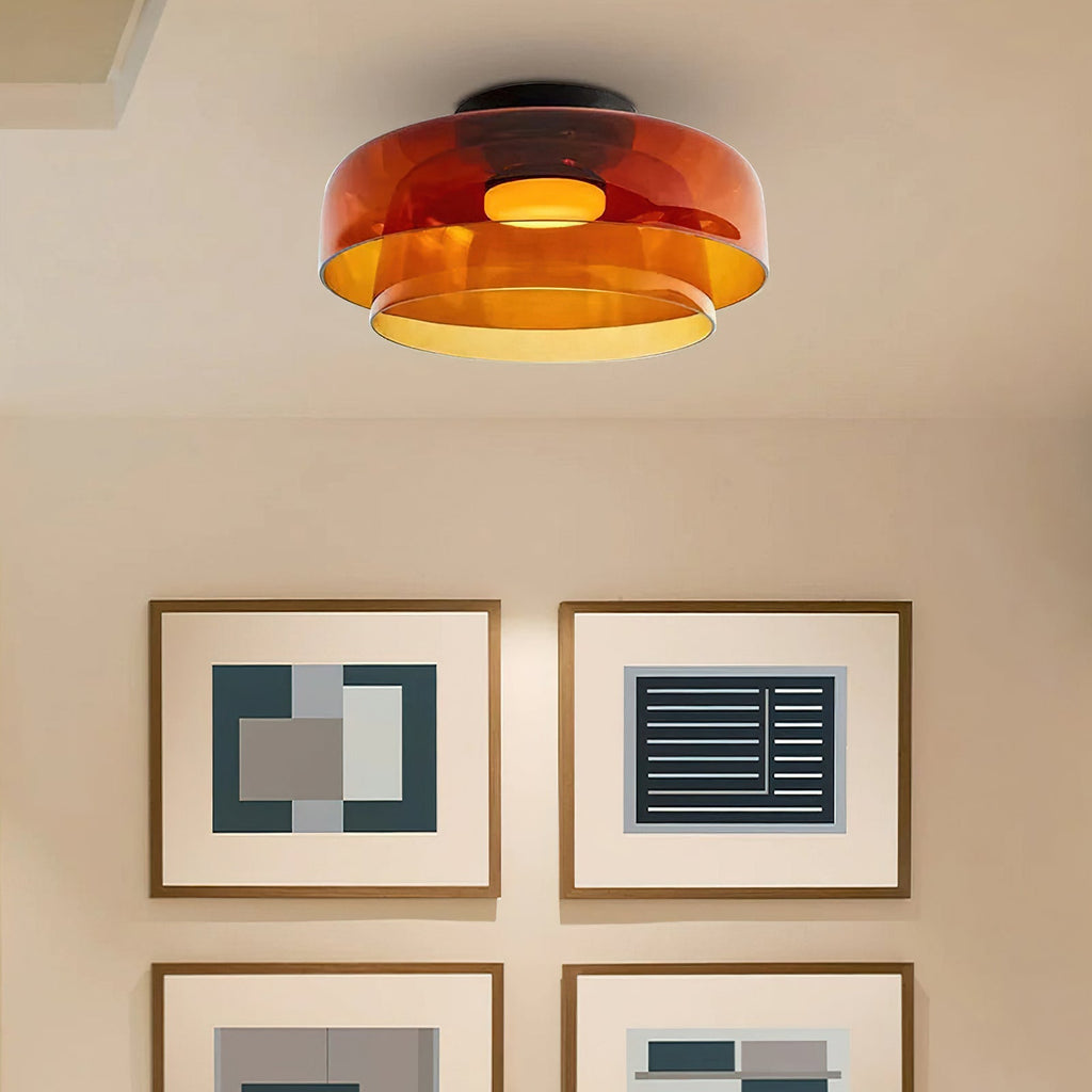 Vessaya | Lampada a soffitto in vetro stratificato moderno per camere da letto e soggiorni