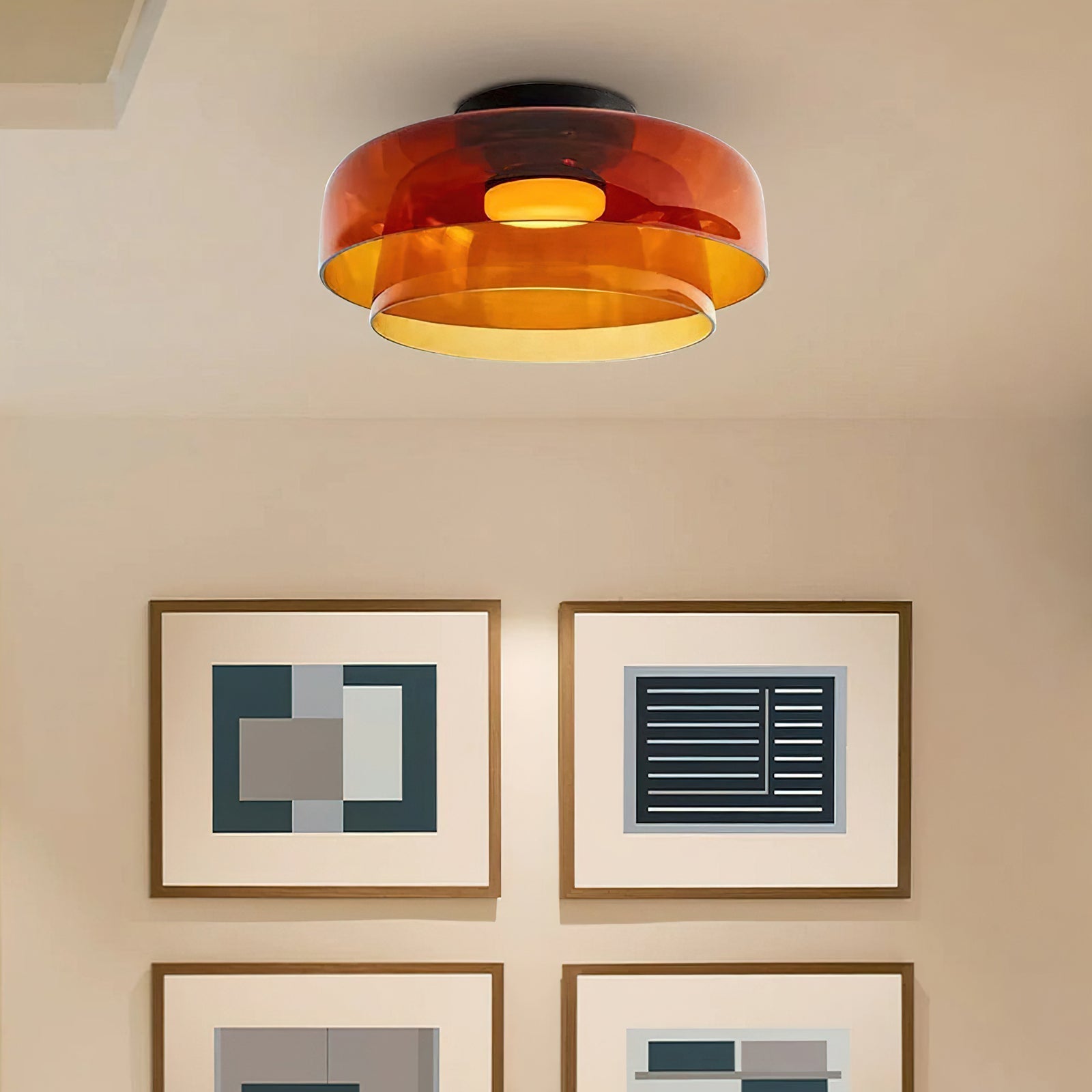 Vessaya | Lampada a soffitto in vetro stratificato moderno per camere da letto e soggiorni
