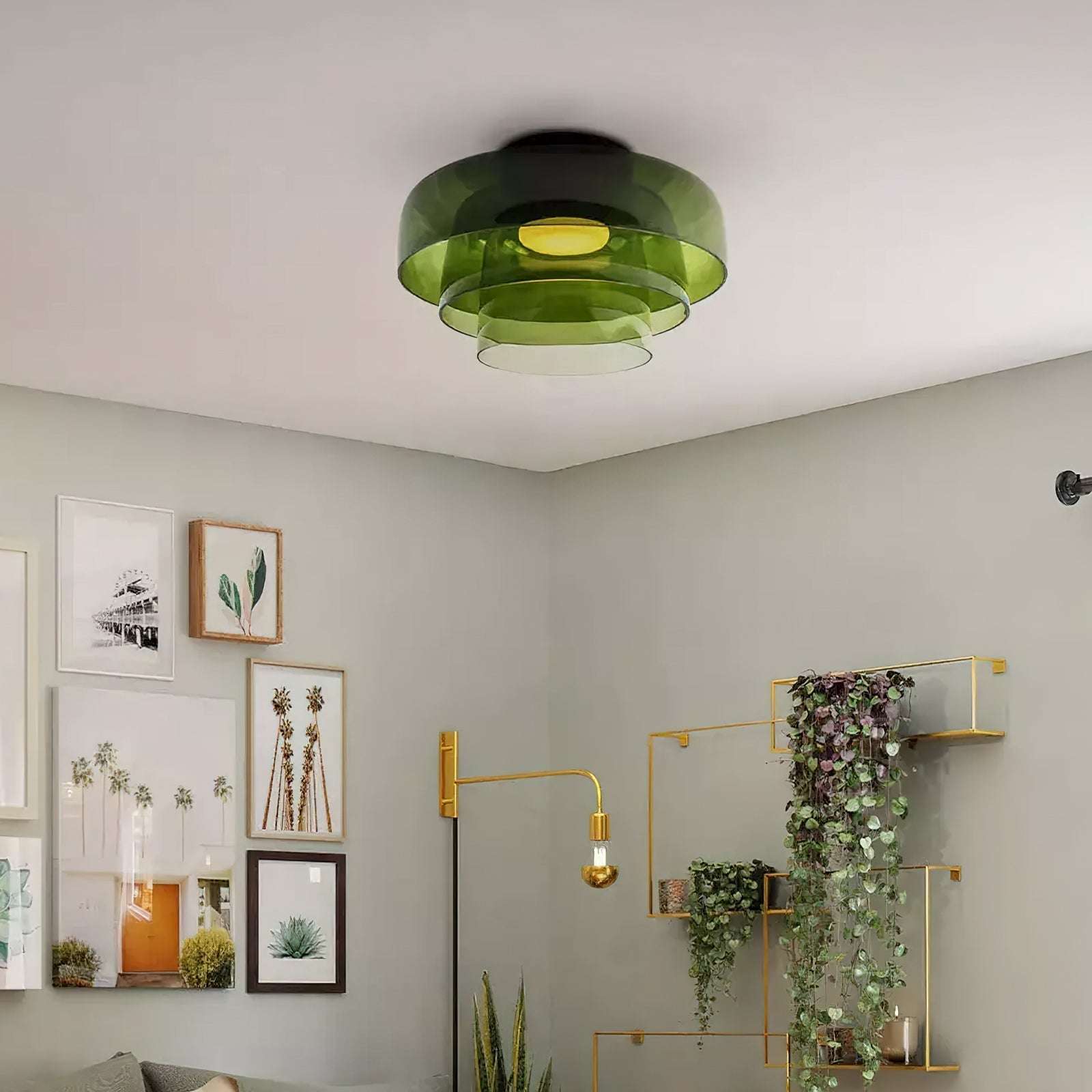 Vessaya | Lampada a soffitto in vetro stratificato moderno per camere da letto e soggiorni
