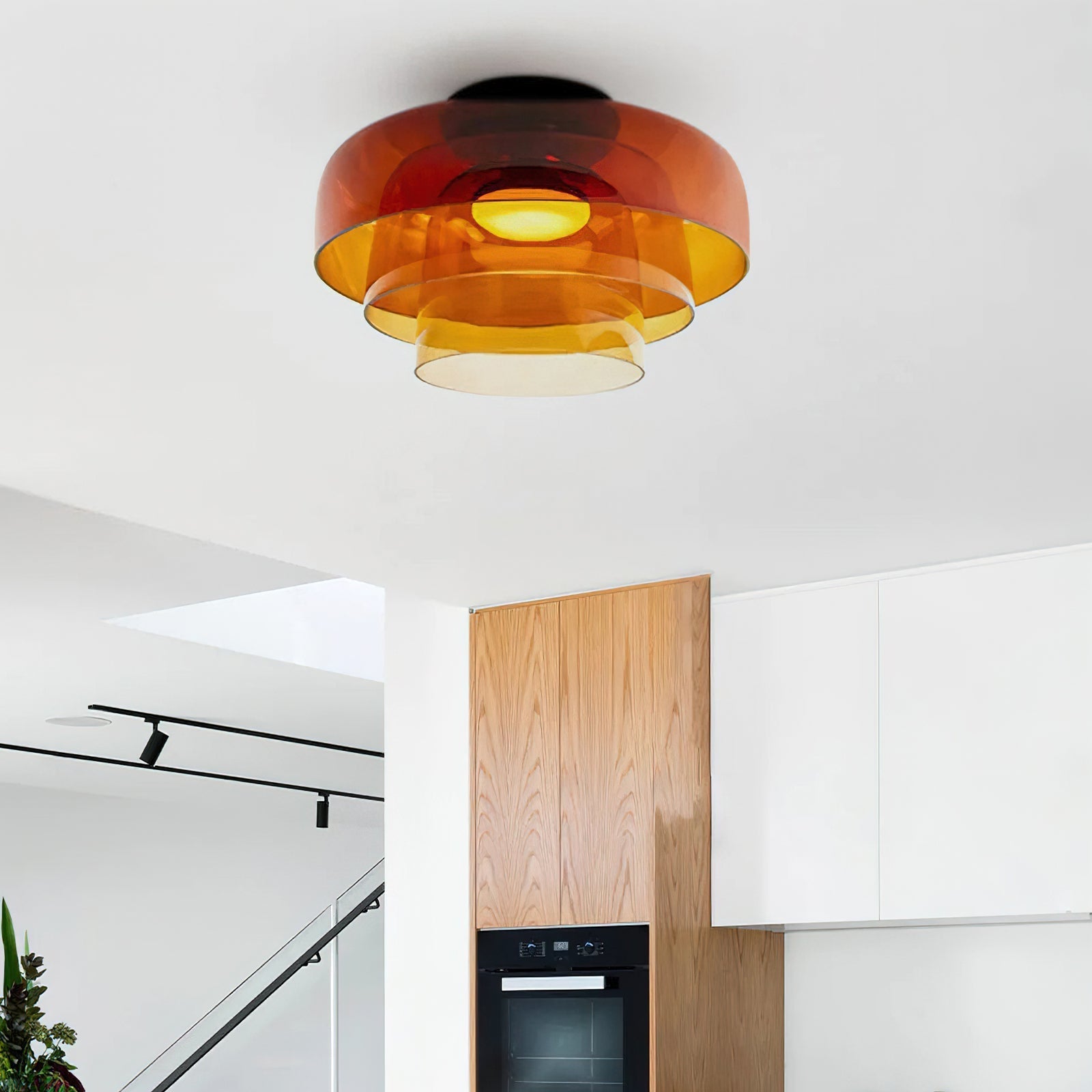 Vessaya | Lampada a soffitto in vetro stratificato moderno per camere da letto e soggiorni
