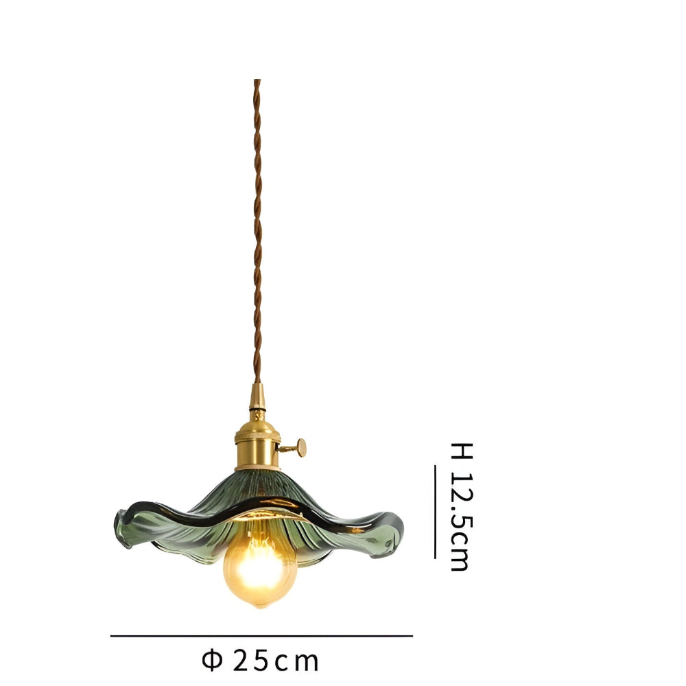 VividGlass – Lampada a Sospensione in Vetro Colorato con Accenti in Rame