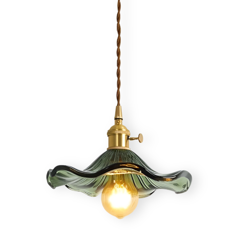 VividGlass – Lampada a Sospensione in Vetro Colorato con Accenti in Rame