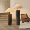 Lampada da Terra per Soggiorno con Luce Ambientale e Base in Ceramica