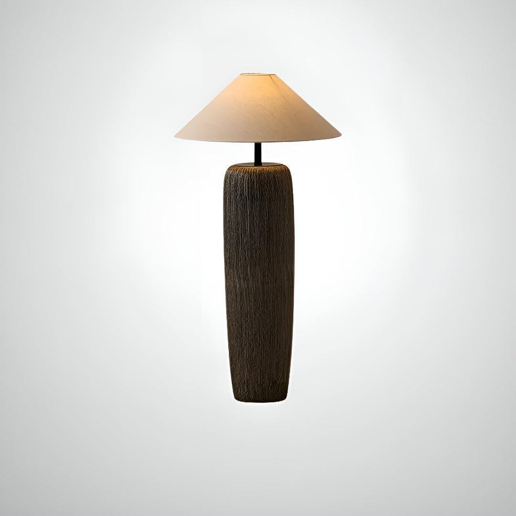 Lampada da Terra per Soggiorno con Luce Ambientale e Base in Ceramica