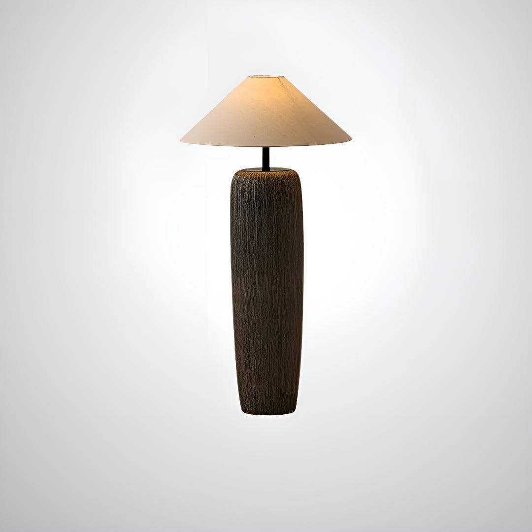 Lampada da Terra per Soggiorno con Luce Ambientale e Base in Ceramica