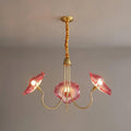 Lampada a Soffitto in Vetro a Foglia di Loto con Ombre Moderne
