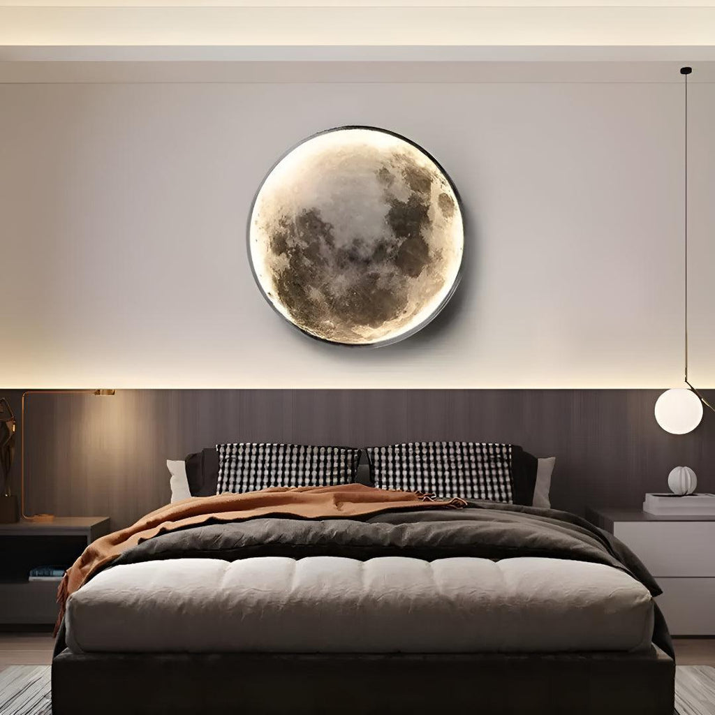 Luce da Parete Rotonda Luna con Design Artistico Moderno
