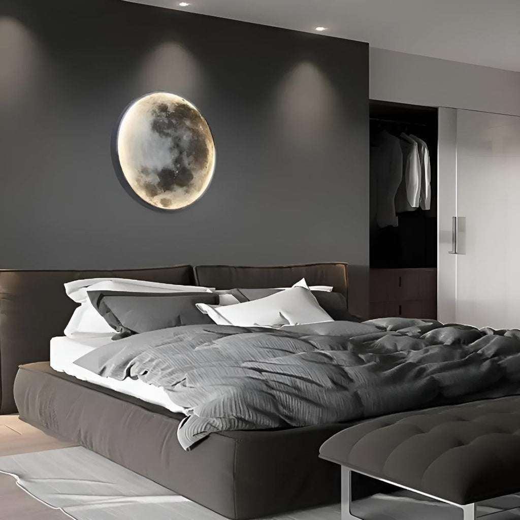 Luce da Parete Rotonda Luna con Design Artistico Moderno
