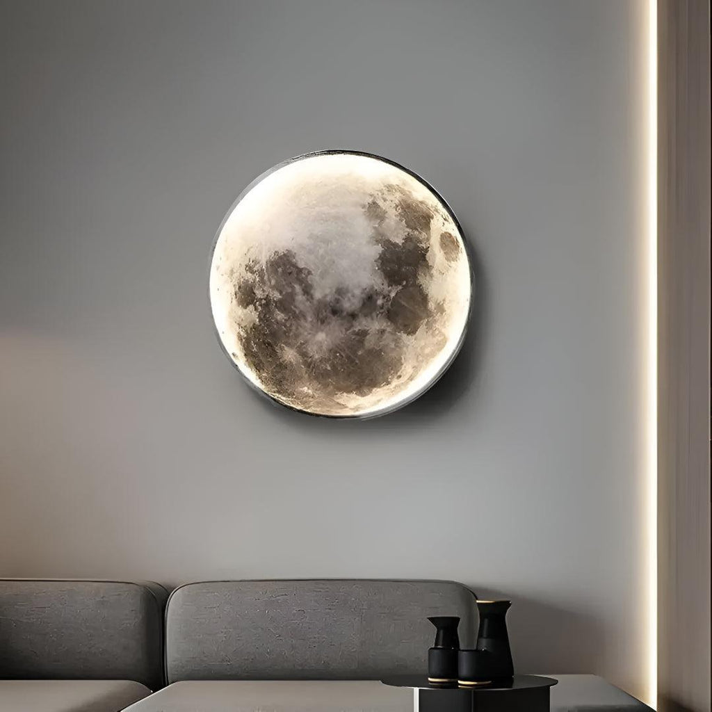 Luce da Parete Rotonda Luna con Design Artistico Moderno