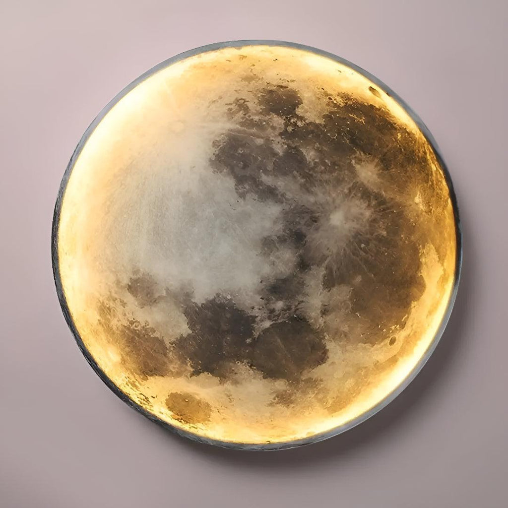 Luce da Parete Rotonda Luna con Design Artistico Moderno