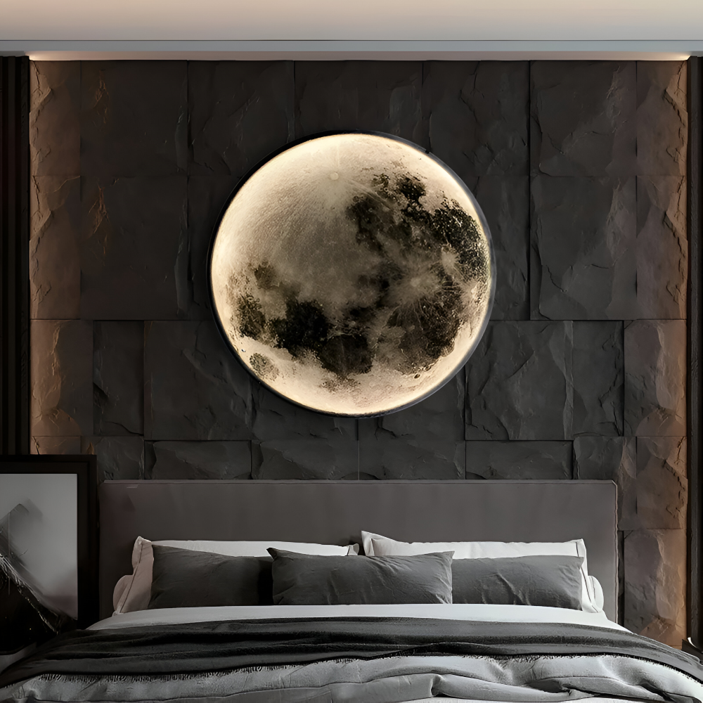 MoonAura – Lampada da parete 3D a forma di luna dimmerabile con design luminoso realistico