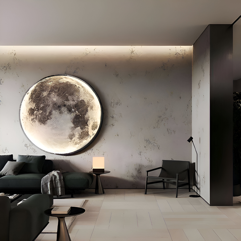 MoonAura – Lampada da parete 3D a forma di luna dimmerabile con design luminoso realistico