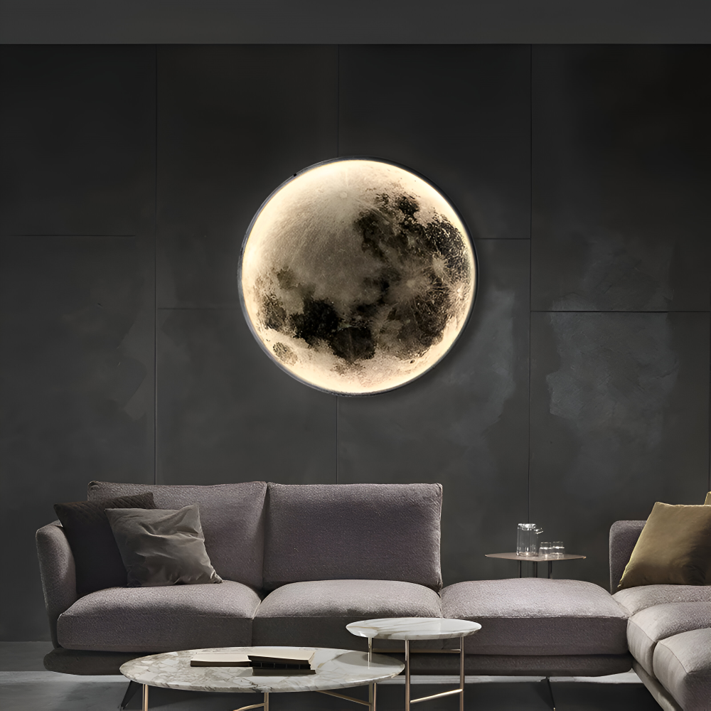 MoonAura – Lampada da parete 3D a forma di luna dimmerabile con design luminoso realistico