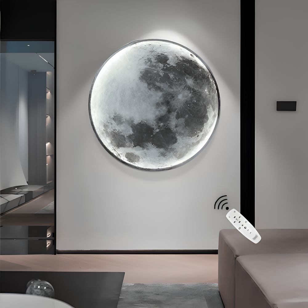 MoonAura – Lampada da parete 3D a forma di luna dimmerabile con design luminoso realistico