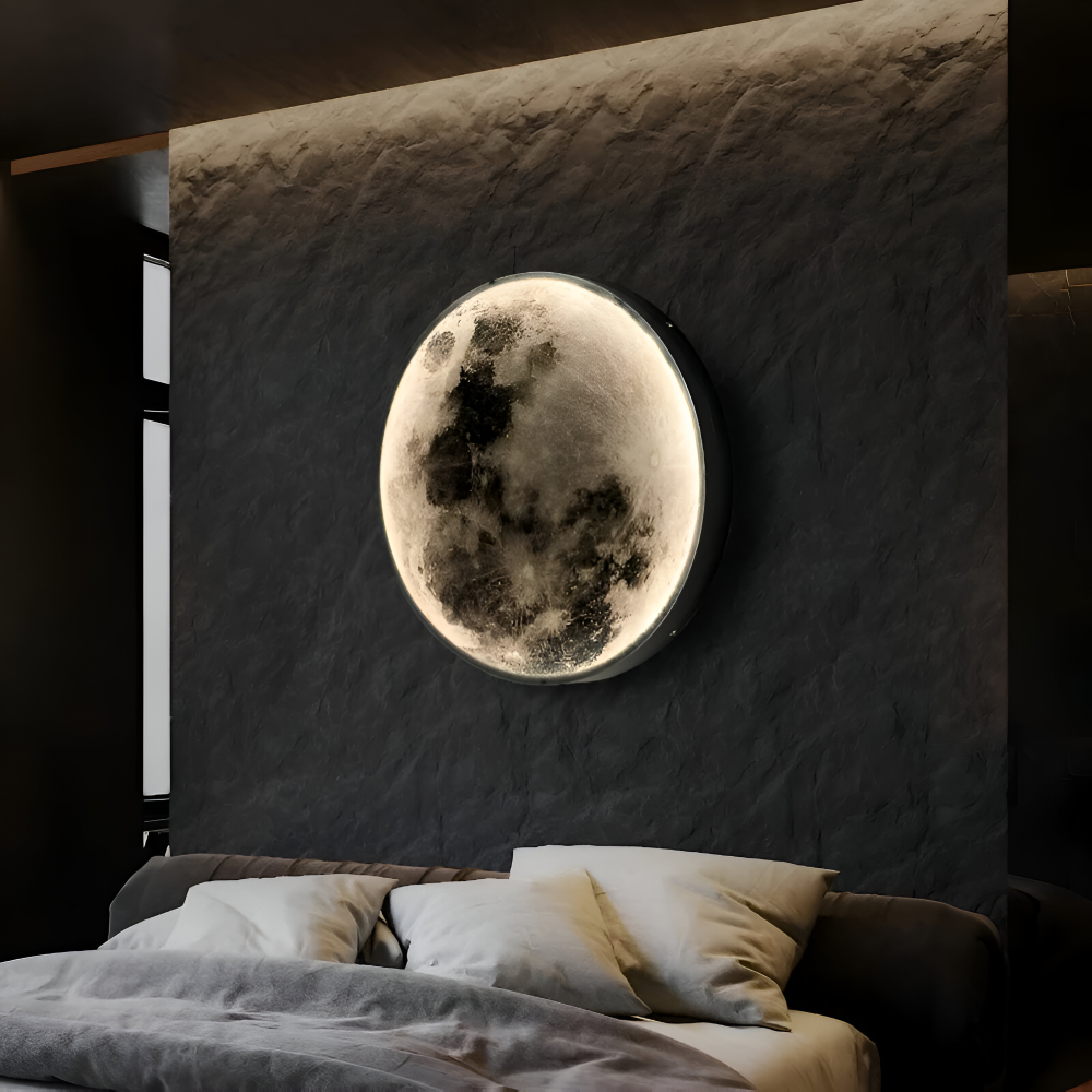 MoonAura – Lampada da parete 3D a forma di luna dimmerabile con design luminoso realistico