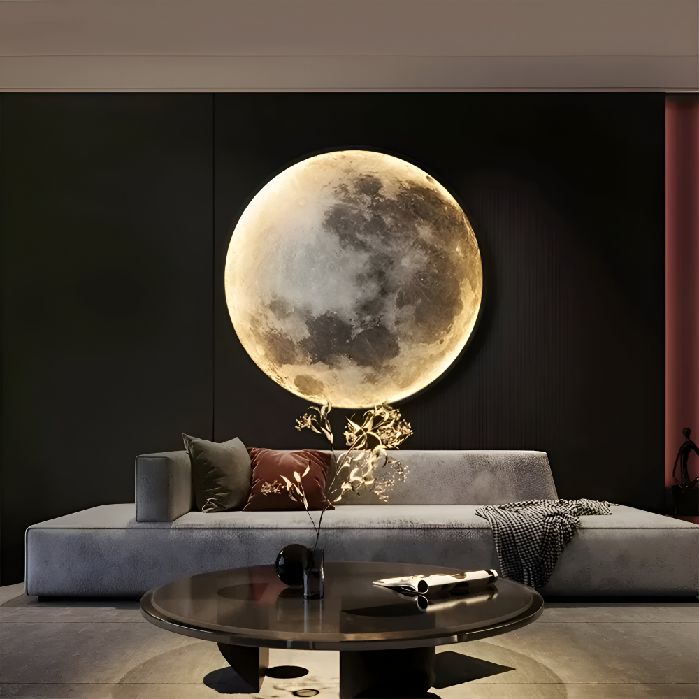 MoonAura – Lampada da parete 3D a forma di luna dimmerabile con design luminoso realistico