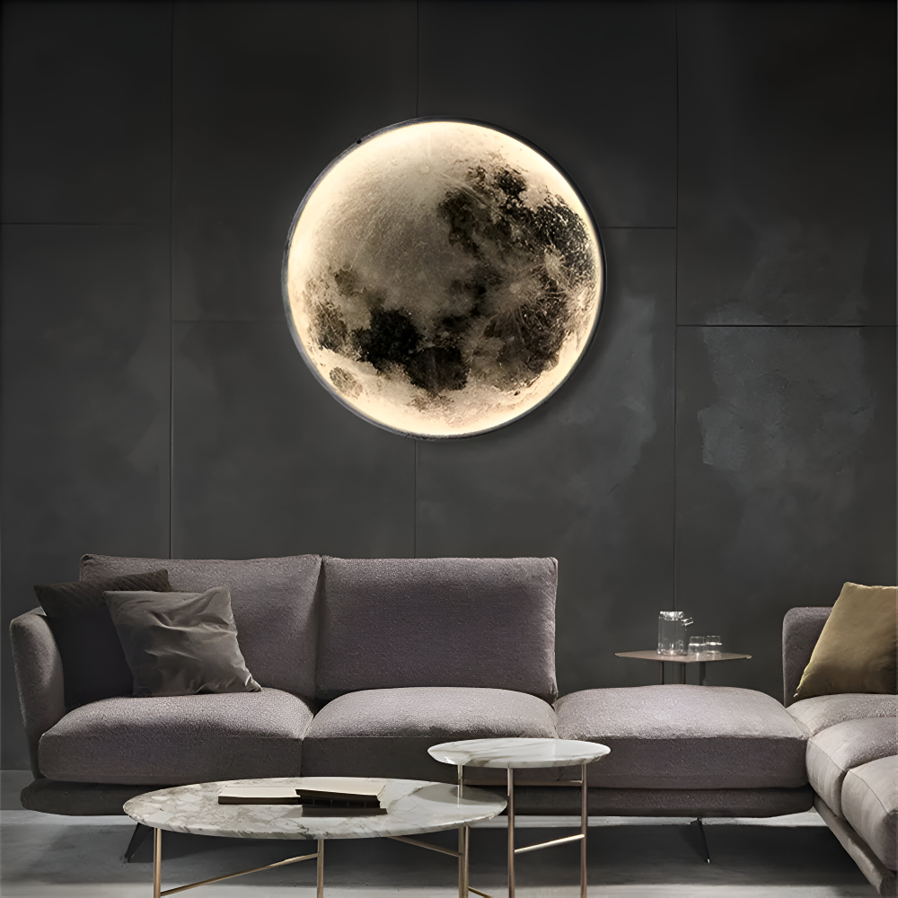 MoonAura – Lampada da parete 3D a forma di luna dimmerabile con design luminoso realistico