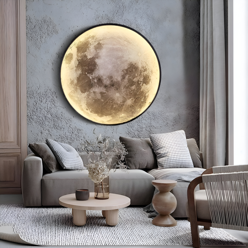 MoonAura – Lampada da parete 3D a forma di luna dimmerabile con design luminoso realistico