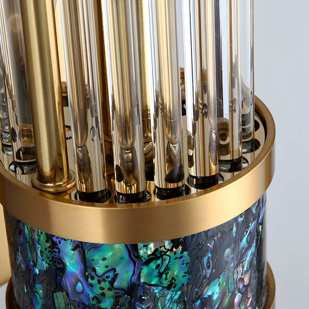 Aurelia – Applique in Oro con Dettagli in Cristallo Rigato e Illuminazione LED E14