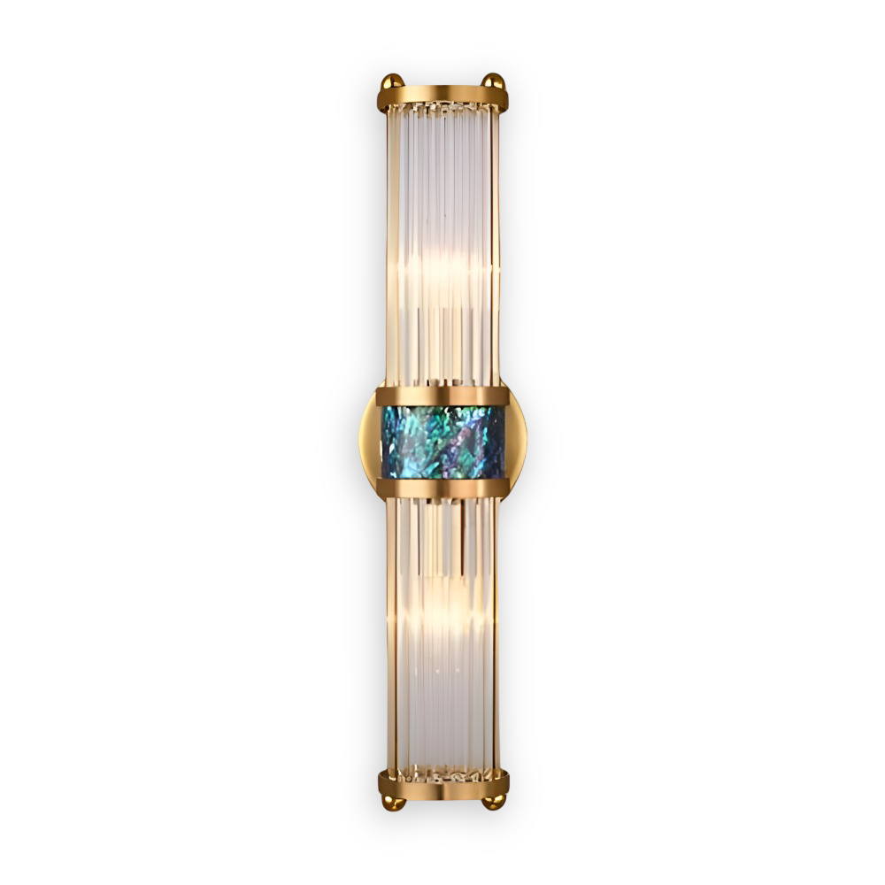 Aurelia – Applique in Oro con Dettagli in Cristallo Rigato e Illuminazione LED E14