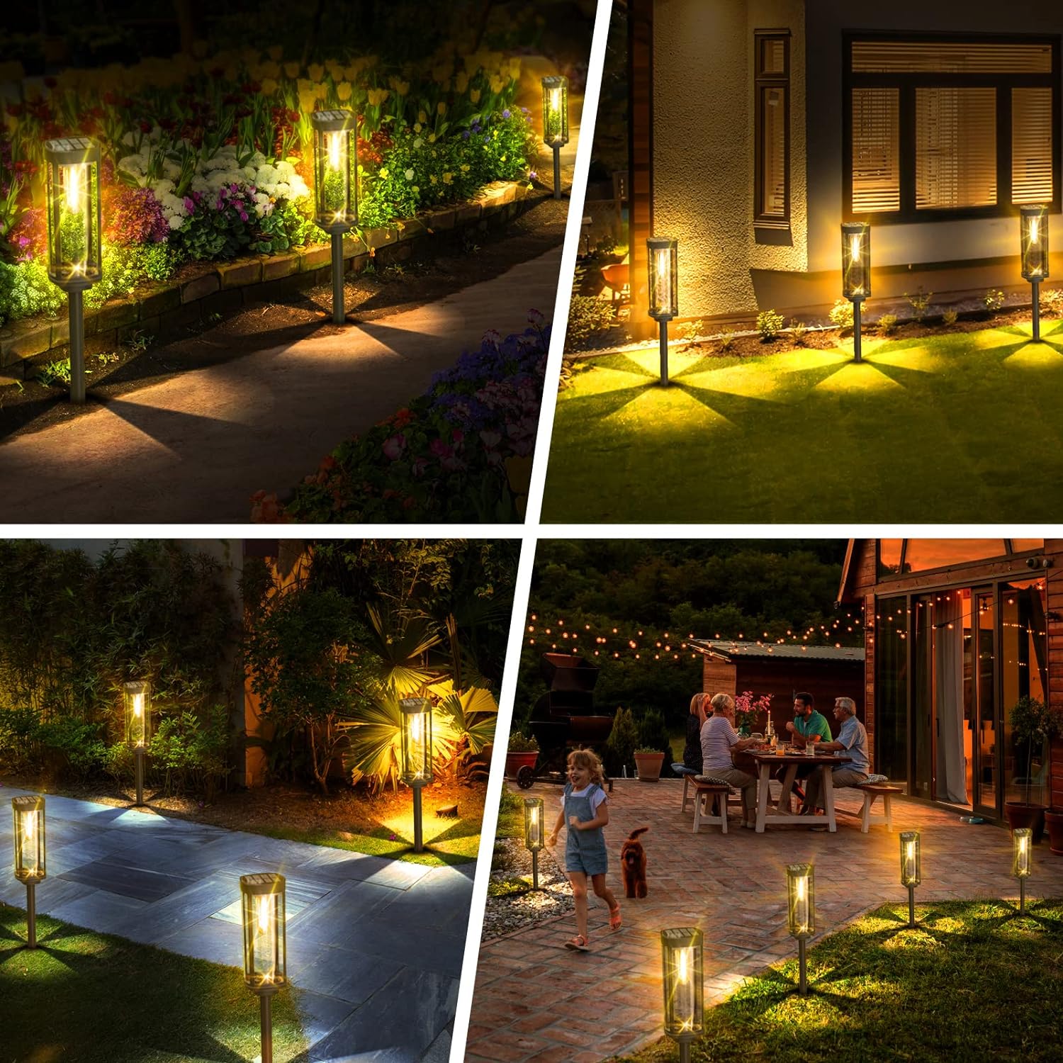 Lampada da giardino solare con luce LED calda – Design in alluminio resistente alle intemperie | Brehn
