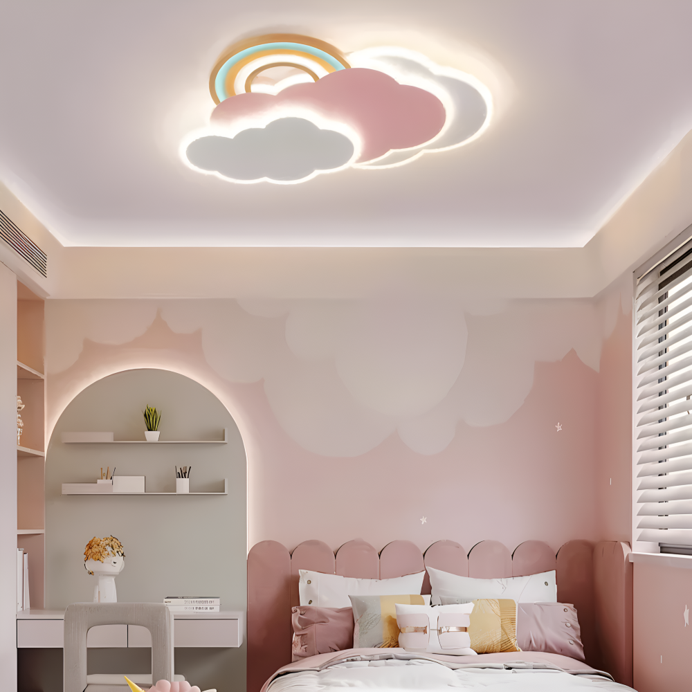 DreamGlow – Lampada a soffitto LED Colorata a Nuvole e Arcobaleno per Camera Bambini