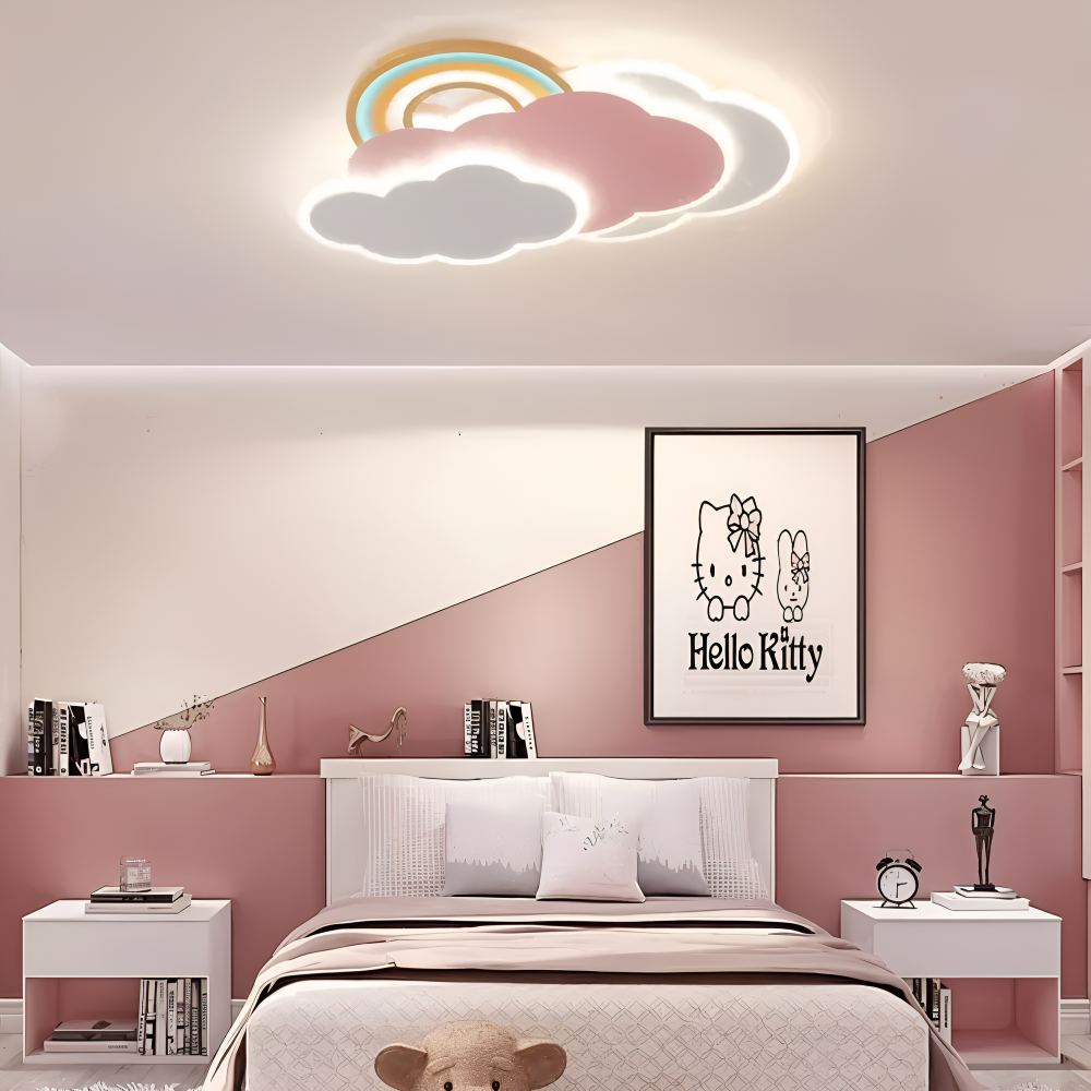 DreamGlow – Lampada a soffitto LED Colorata a Nuvole e Arcobaleno per Camera Bambini