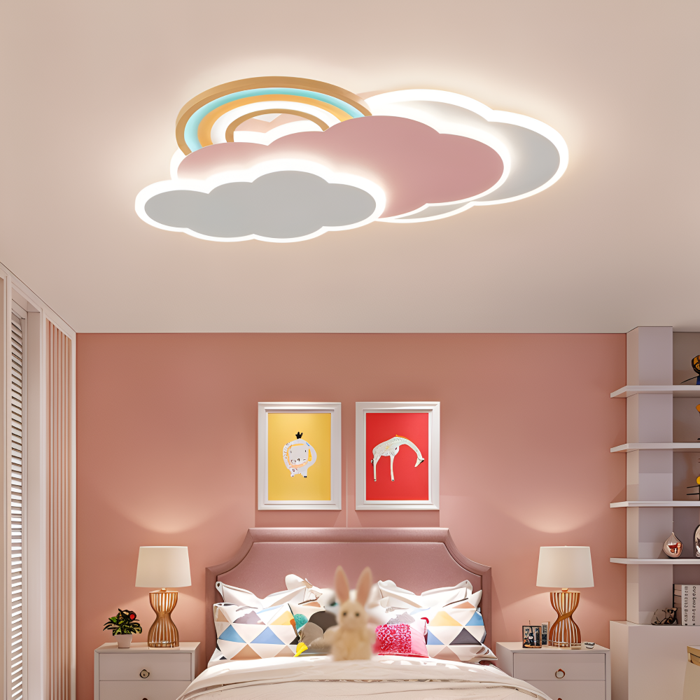 DreamGlow – Lampada a soffitto LED Colorata a Nuvole e Arcobaleno per Camera Bambini